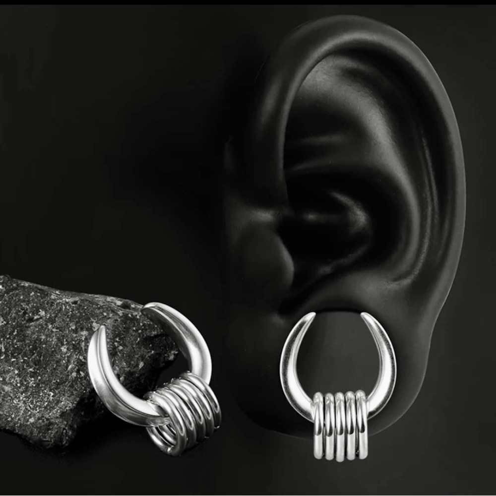 🔘2Pc 16mm- 18k over 316 Surgical Stainless Steel Ear Expanders/plugs NWT